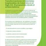 Transformaciones Ambientales Inaplazables de Colombia en el Siglo XXI. 10 propuestas desde el ambientalismo