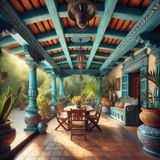 ¿Sabías que en el sur de Estados Unidos muchas casas tienen los techos de sus porches pintados de azul claro?