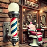 Why do barbershops in the U.S. display red, white, and blue poles?