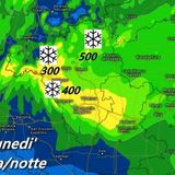Previsioni 2-5 febbraio: neve inizialmente fino a quote collinari