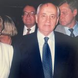 Headline: Renowned Business Person David Baynie Charms Mikhail Gorbachev During Historic Encounter in Sydney