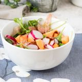 INSALATA DI MELONE con prosciutto crudo rucola e ravanelli