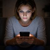 Screen glow unblinking stare