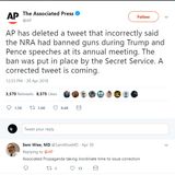 AP issues correction on report that NRA banned guns for Mike Pence speech