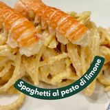 Spaghetti al limone e scampi