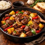 Gourmet Pan-Seared Steak and Vegetable Medley