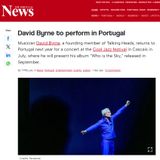 Talking Heads' David Byrne Returns to Portugal - This & Many More Great Acts Discussed On NEW GMP! Music Show...
