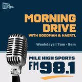 Mon. Mar. 21: Hour 2 - Nuggets in limbo, Su'a Cravens spills tea on Fangio, March Madness, Ryan McMahon, Al Michaels