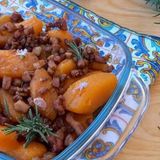 Zucca con pancetta all'aceto balsamico