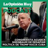 Acusan a Claudia Sheinbaum de desafiar política de Trump hacia Cuba.