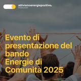Evento di presentazione del bando Energie di Comunità 2025