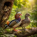 The Social Life and Sexual Dimorphism of Mandarin Ducks