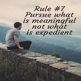 Brain and Bible: Rule #7 Pursue what is meaningful not what is expedient