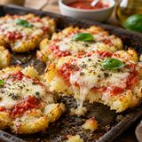 Hai delle patate bollite? Schiacciale e condiscile così: diventano pizzette