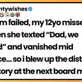 My alarm failed_ I missed the bus. An hour later my daughter texted_ _Dad_ we crashed...