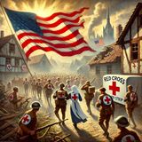 19 - Red Cross Girls with the Stars and Stripes by Margaret Vandercook