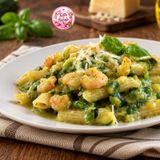 Pennette con gamberi e crema di zucchine