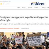 "Foreigners Law approved in parliament by parties of the right" (extract) #portugal #immigration
