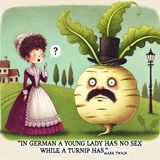 "In German a young ladey has no sex while a turnip has."