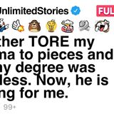 My dad tore up my diploma and called it worthless_ now he works for me.