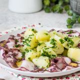 CARPACCIO DI POLPO con patate e prezzemolo