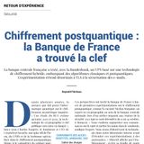 LMI 20 Rex : Chiffrement post-quantique, la Banque de France a trouvé la clef