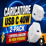 Caricatore USB C doppio in offerta, due porte per non restare mai a corto
