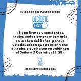 El legado del pastor Bergh | Devocional de Jóvenes | 21 de septiembre 2024