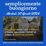 Semplicemente Buongiorno di Martedì 30 Aprile 2024: I pugliesi sono i più infelici d'Italia!!!