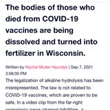 Why did Tony Evers Make It is legal in Wisconsin to liquify dead people turning them to bio sludge to farm crops?