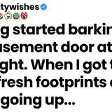 My dog barked at the basement door at midnight. I saw fresh footprints on the stairs going up