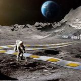 A space railroad on the moon