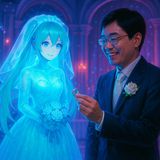 In Tokyo, a man spent over 17,000 dollars to marry a hologram.