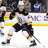 Danton Heinen Shined On Top Line In Place Of Brad Marchand