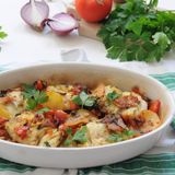 Baccalà al forno con patate e pomodoro