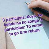 Lesson 97 - 3 participe; koya, ko kende na ko zonga (3 participles; to come, to go & to return)
