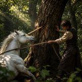 He stepped aside at the last moment — the horn split the oak — Brothers Grimm rebooted