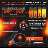126°F in Pakistan is in the forecast. This is 52°C. A Brutal Heatwave- 