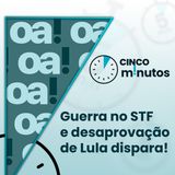 5 minutos: Fachin retira Moraes do Inquérito das Fake News, Mendonça homologa delação e Lulômetro aponta 40% de desaprovação