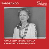Carla Celia recibe medalla Carnaval de Barranquilla