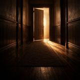 Back moves through hallway