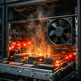 Server rack cooling fan fails