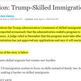 Correction: Trump-Skilled Immigration story