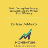 Slack: Why 100% Efficiency Paralyzes Your Work (Tom DeMarco)