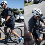 Joe Biden gets heckled while riding his bike near his Delaware beach house