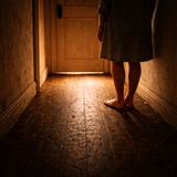 Bare floor under light