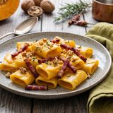 Paccheri zucca e speck