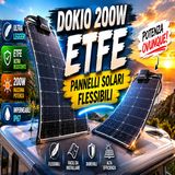 Pannello solare flessibile DOKIO 200W- autonomia energetica per camper e off-grid