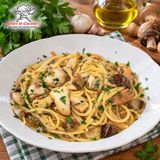 Spaghetti con seppie e funghi porcini