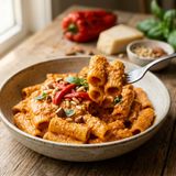 Pasta con crema di peperoni: cremosa e profumata, perfetta tra estate e autunno